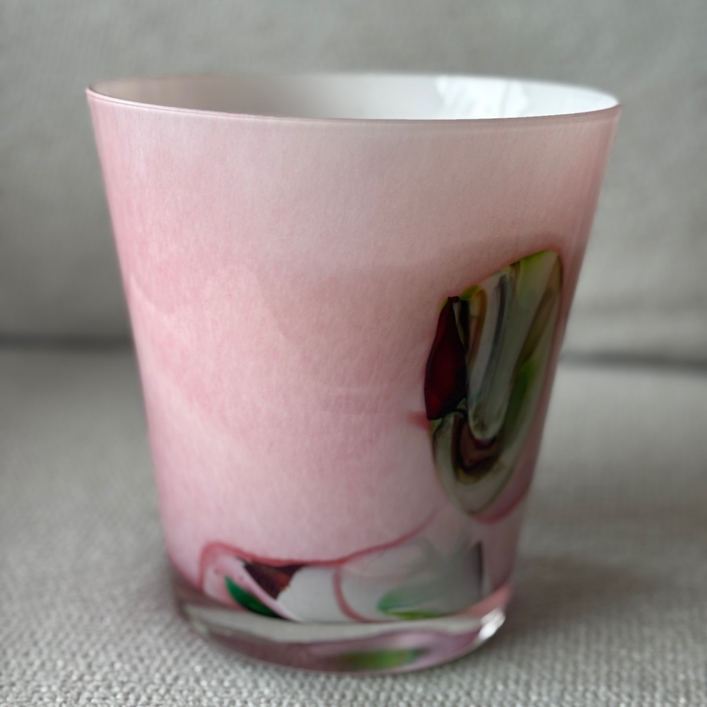 Baobab Jukurrpa Oceania Scented Candle 16 Max 6.25” Pink Hand Blown Glass 4 Wick - Picture 2 of 5